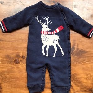 One piece knit with fuzzy lining